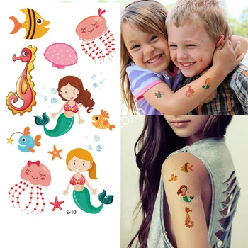 10pcs Temporary Tatoo Kids Fake Tattoo Sticker Seabed Mermaid Shark Hand Foot Waterproof Tattoos Tatouage For Children Girl Boy
10pcs Temporary Tatoo Kids Fake Tattoo Sticker Seabed Mermaid Shark Hand Foot Waterproof Tattoos Tatouage For Children Girl Boy