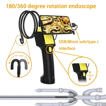 360 Degree Rotation Endoscope Camera 720P Borescope 8mm USB Car Pipe Inspection Camera 2 Way Direction for PC Android Smartphone
360 Degree Rotation Endoscope Camera 720P Borescope 8mm USB Car Pipe Inspection Camera 2 Way Direction for PC Android Smartphone