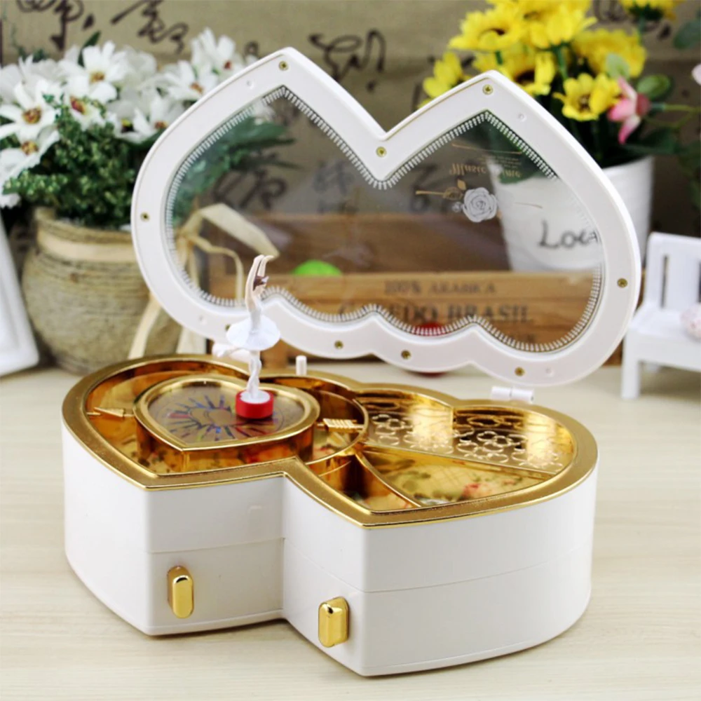 Double Heart Shape Jewelry Case Music Box Storage Boxes Valentine's Day New Year Gift with Removable Magnetic Dancer Home Decor
Double Heart Shape Jewelry Case Music Box Storage Boxes Valentine's Day New Year Gift with Removable Magnetic Dancer Home Decor