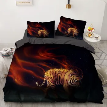 3D Bedding Sets Black Duvet Quilt Cover Set Comforter Bed Linen Pillowcase King Queen 210x245cm Size Animal Tiger Design Printed 
3D Bedding Sets Black Duvet Quilt Cover Set Comforter Bed Linen Pillowcase King Queen 210x245cm Size Animal Tiger Design Printed