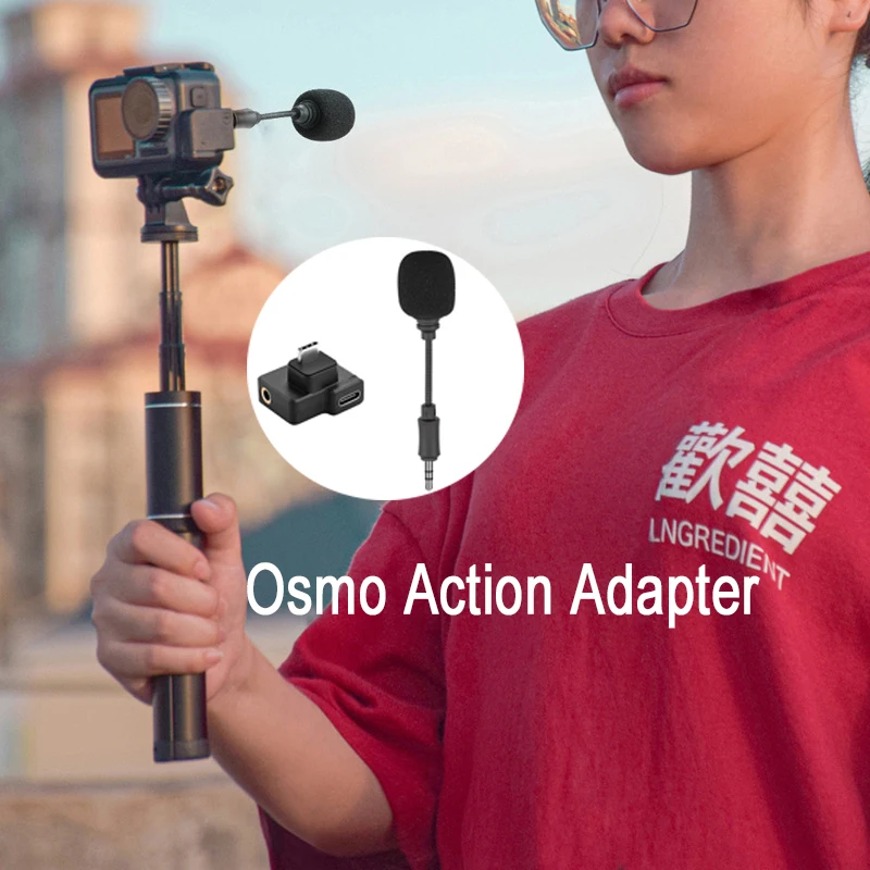 Адаптер для DJI CYNOVA Osmo Action 3 5 мм с микрофоном улучшает качество звука действия во