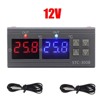 12V/24V/220V STC-3008 Dual Digital Temperature Controller Thermostat Heat Cool Waterproof Temperature -30 ° C ~ 75 ° C
12V/24V/220V STC-3008 Dual Digital Temperature Controller Thermostat Heat Cool Waterproof Temperature -30 ° C ~ 75 ° C