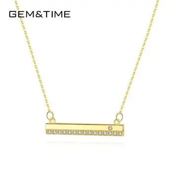 Gem&Time Pure 14K Gold Cubic Zirconia Mini Bar Pendant Necklace Choker for Women Au585 Simple Charm Chain Fine Jewelry N14156
Gem&Time Pure 14K Gold Cubic Zirconia Mini Bar Pendant Necklace Choker for Women Au585 Simple Charm Chain Fine Jewelry N14156