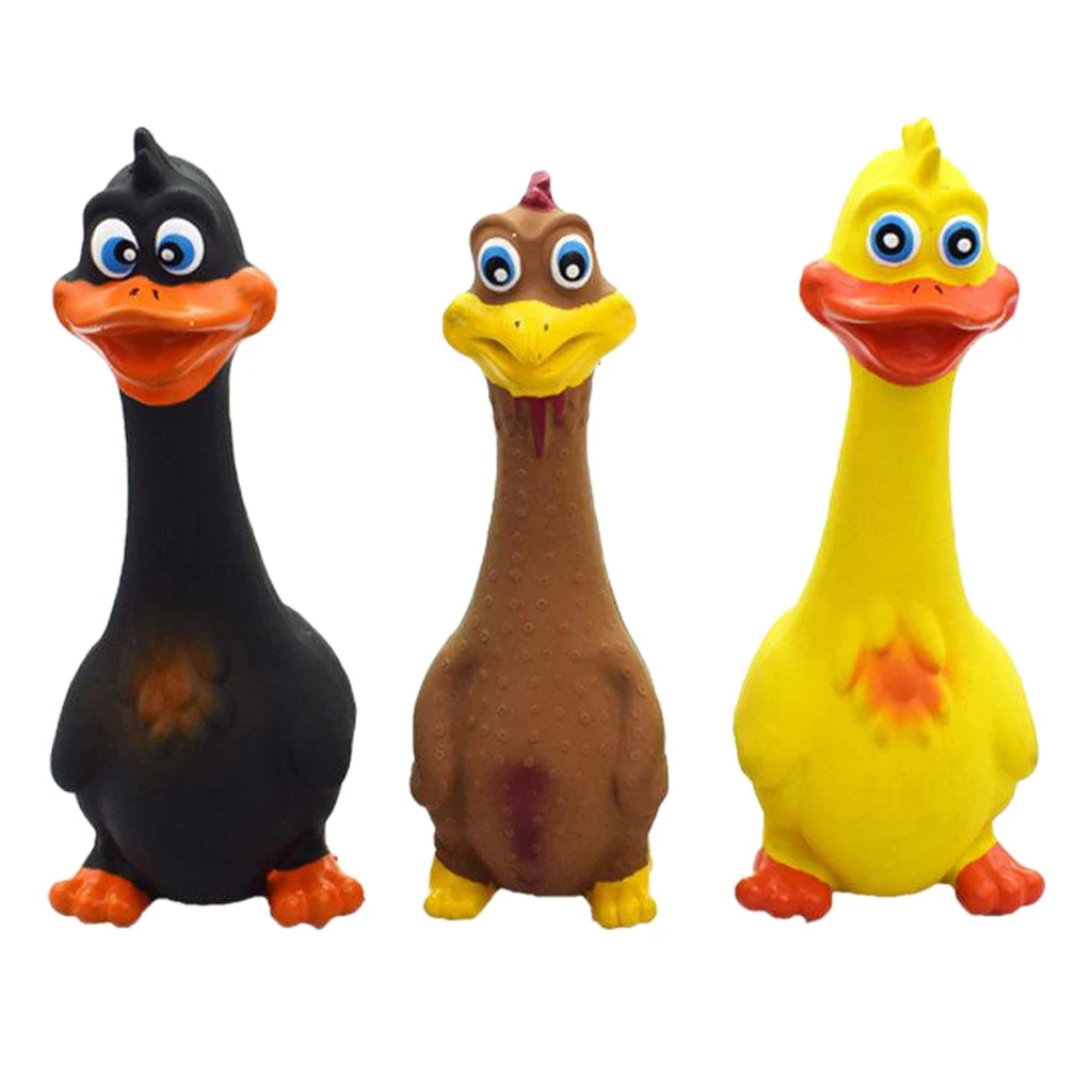 Rubber Chicken Squeeze Prank Novelty Toy Screaming Squeaking Duck Squeaky Dog Treat Bite Gift Pet Chew | Дом и сад