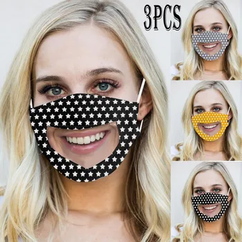 3PCS Adult Fashion Star Print Masks Washable Transparent Visible Lip Face Mask careta protectora transparente
3PCS Adult Fashion Star Print Masks Washable Transparent Visible Lip Face Mask careta protectora transparente
