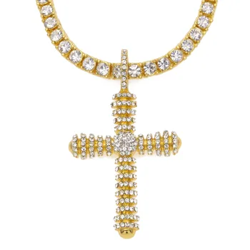 Hip Hop Rapper Iced Out Zircon Cross Pendant Tennis Chain CZ Egyptian Key Of Life Pendant&Necklace Men Personality Jewelry Gift 
Hip Hop Rapper Iced Out Zircon Cross Pendant Tennis Chain CZ Egyptian Key Of Life Pendant&Necklace Men Personality Jewelry Gift