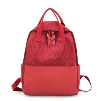 Literary Corduroy Backpack Women's Simply Solid Color Backpack College High School Students Stripe Red
Literary Corduroy Backpack Women's Simply Solid Color Backpack College High School Students Stripe Red