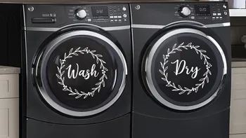 

Washer & Dryer Laundry Room wall decal Wash Dry wall Sticker vinyl laundry decor removable wall art muralHJ750