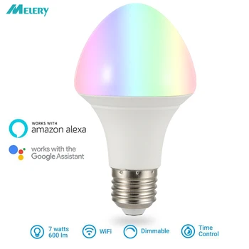 Smart WiFi LED Light Bulb Lamp 7W E26/E27 Multicolor Dimmable 100W Equivalent RGB Compatible with Amazon Alexa Google Assistant
Smart WiFi LED Light Bulb Lamp 7W E26/E27 Multicolor Dimmable 100W Equivalent RGB Compatible with Amazon Alexa Google Assistant