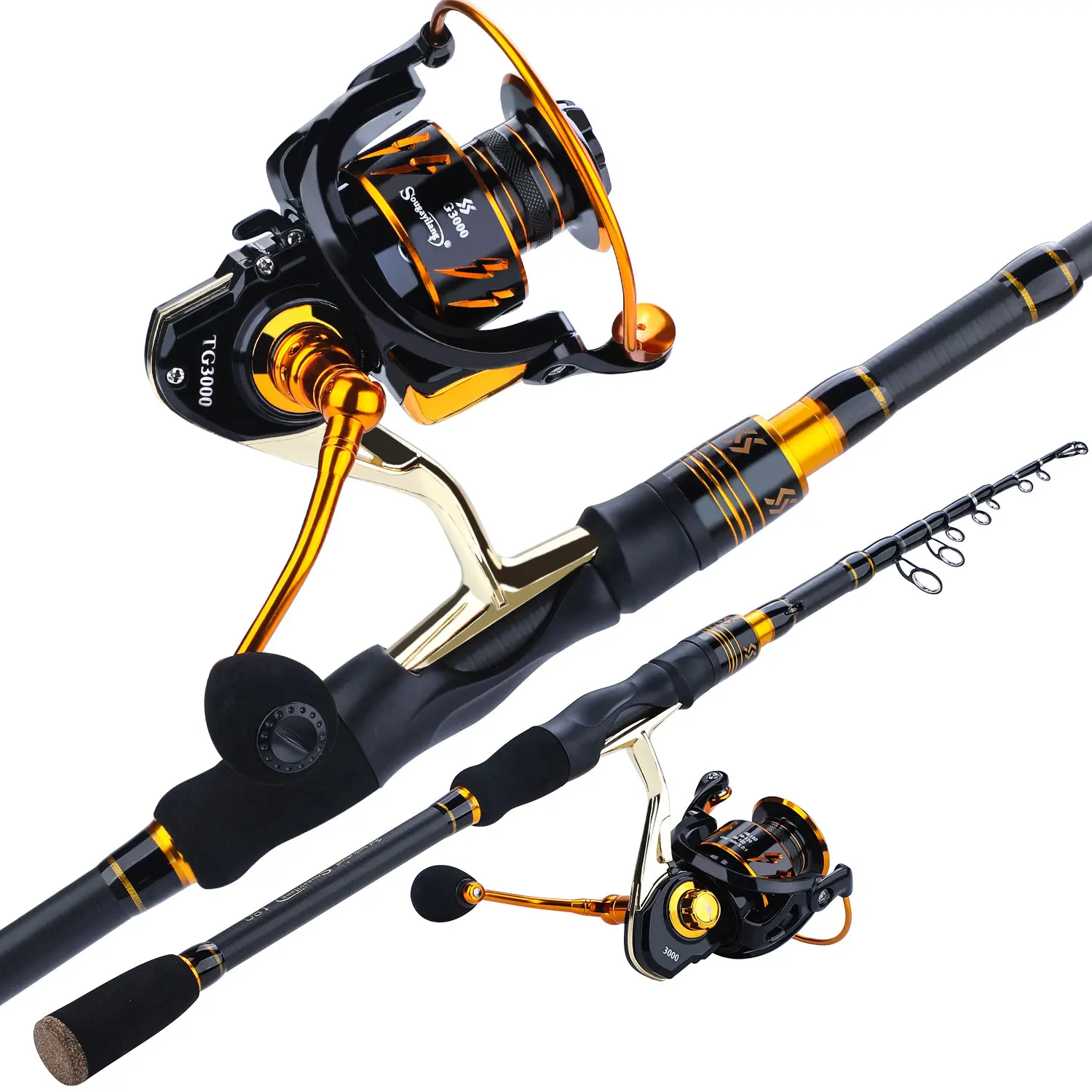Sougayilang 1.8M2.1M Spinning Fishing Rod Reel Combo Ultra Light Carbon Fiber Telescopic Rod and 13+1bb 5.0:1 GR Fishing Reel
Sougayilang 1.8M2.1M Spinning Fishing Rod Reel Combo Ultra Light Carbon Fiber Telescopic Rod and 13+1bb 5.0:1 GR Fishing Reel