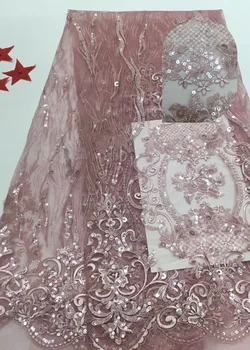 african lace fabric nigerian lace fabric with sequins, african lace fabric 2019 high quality for wedding dress T3307 
african lace fabric nigerian lace fabric with sequins, african lace fabric 2019 high quality for wedding dress T3307