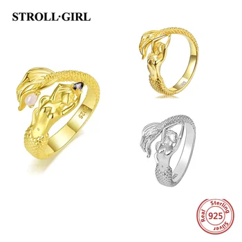 StrollGirl sterling silver 925 beautiful Mermaid adjustable open size ring fashion jewelry making for women gift free shipping
StrollGirl sterling silver 925 beautiful Mermaid adjustable open size ring fashion jewelry making for women gift free shipping
