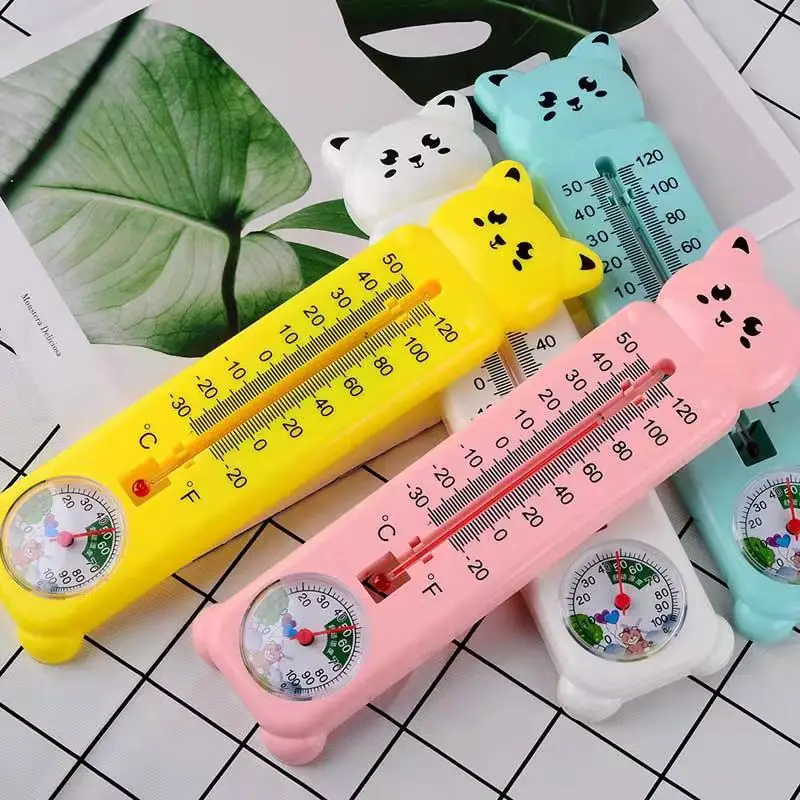 Generic Cute Cartoon Vertical Thermometer And Hygrometer Wall Hanging Temperature Humidity ...