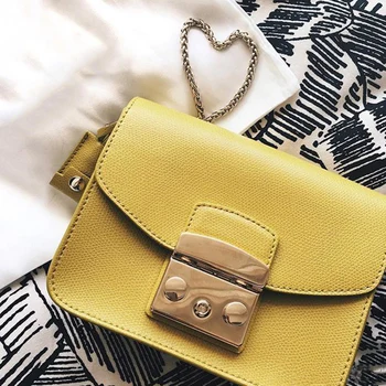 Bolsos Mujer High Quality Ladies 100% Genuine Leather Handbag Gold Chain Luxury Bag Purse With Unique Design Shoulder Bag 
Bolsos Mujer High Quality Ladies 100% Genuine Leather Handbag Gold Chain Luxury Bag Purse With Unique Design Shoulder Bag