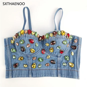 SXTHAENOO 2019 Women Slim Sexy Denim Cropped Tops Summer Camisole for Festival Night Club Party Dance
SXTHAENOO 2019 Women Slim Sexy Denim Cropped Tops Summer Camisole for Festival Night Club Party Dance