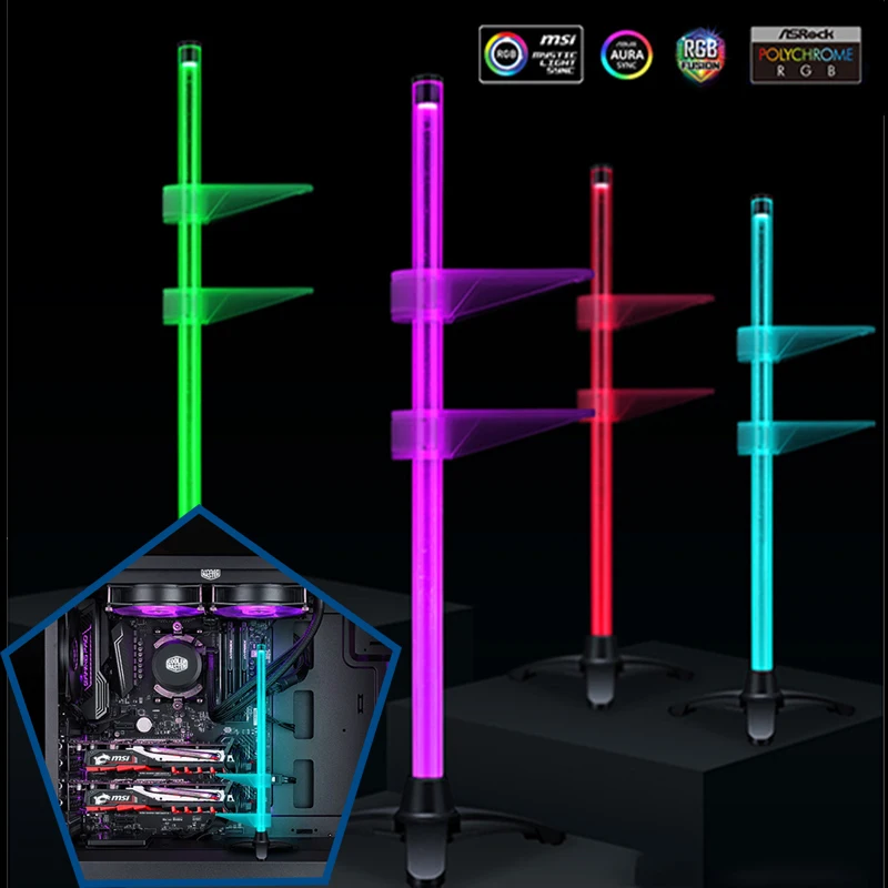 GPU Card Bracket Vertical Anti-bend Radiator Pole Motherboard RGB AURA SYNC 12V-4Pin or 5V-3Pin GPU Holder Jack Graphics Card
GPU Card Bracket Vertical Anti-bend Radiator Pole Motherboard RGB AURA SYNC 12V-4Pin or 5V-3Pin GPU Holder Jack Graphics Card