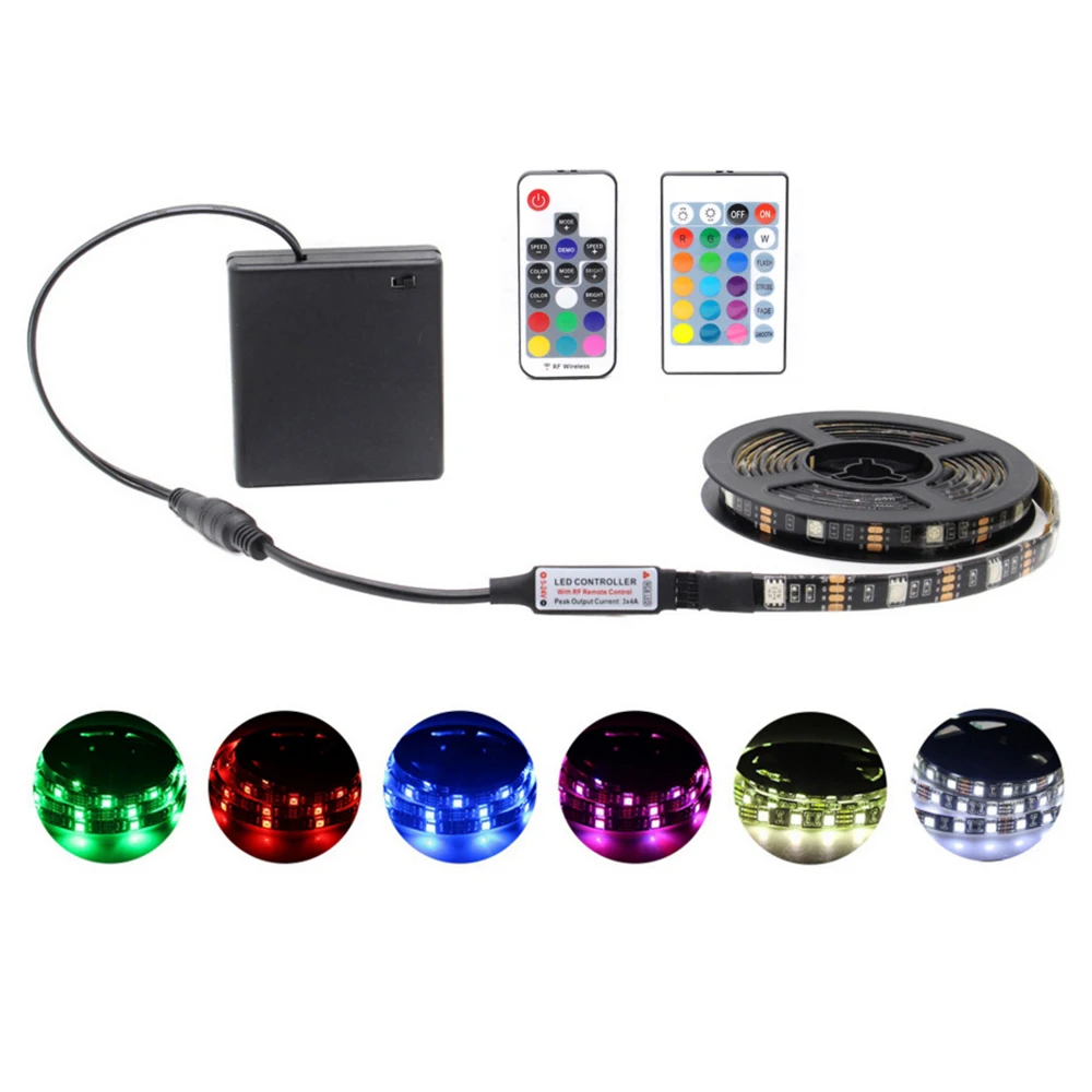 Battery Power RGB Led Strip Light 5050 5V DC Remote Control Changing Color Waterproof Ribbon Tape Lights String Strip Lamp
Battery Power RGB Led Strip Light 5050 5V DC Remote Control Changing Color Waterproof Ribbon Tape Lights String Strip Lamp