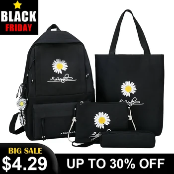 4Pcs/Set Women School Backpacks Schoolbag Daisy Canvas For Teenagers Girls Student Book Bag Boys Satchel Bolsas Mochilas Sac 
4Pcs/Set Women School Backpacks Schoolbag Daisy Canvas For Teenagers Girls Student Book Bag Boys Satchel Bolsas Mochilas Sac