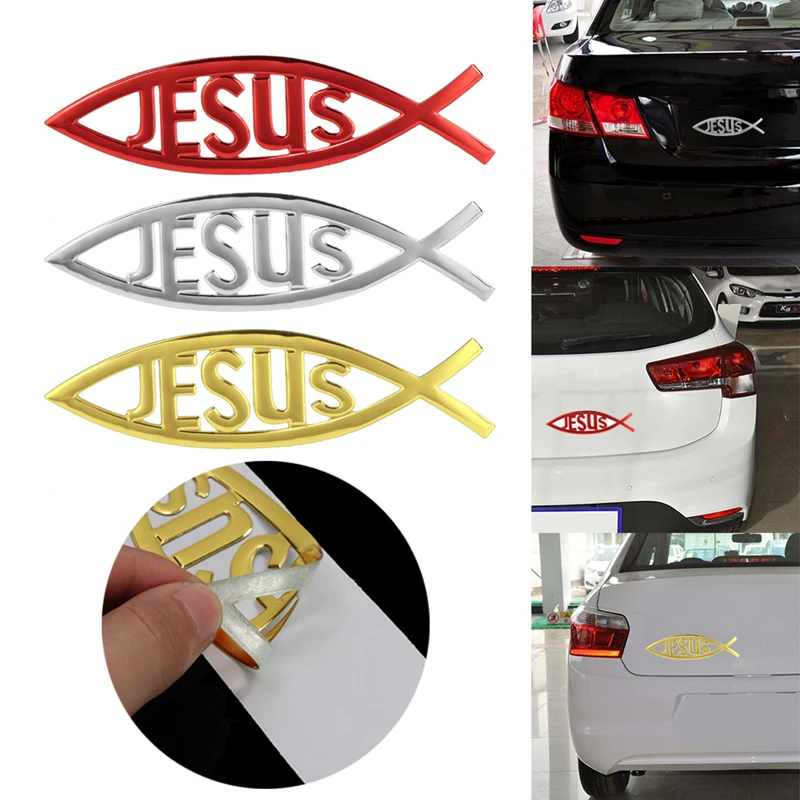 Jesus Fish 3D Car Sticker Soft PVC Chromed Emblem Badge Car Styling Decoration Waterproof Decal Christian Decal Sticker
Jesus Fish 3D Car Sticker Soft PVC Chromed Emblem Badge Car Styling Decoration Waterproof Decal Christian Decal Sticker