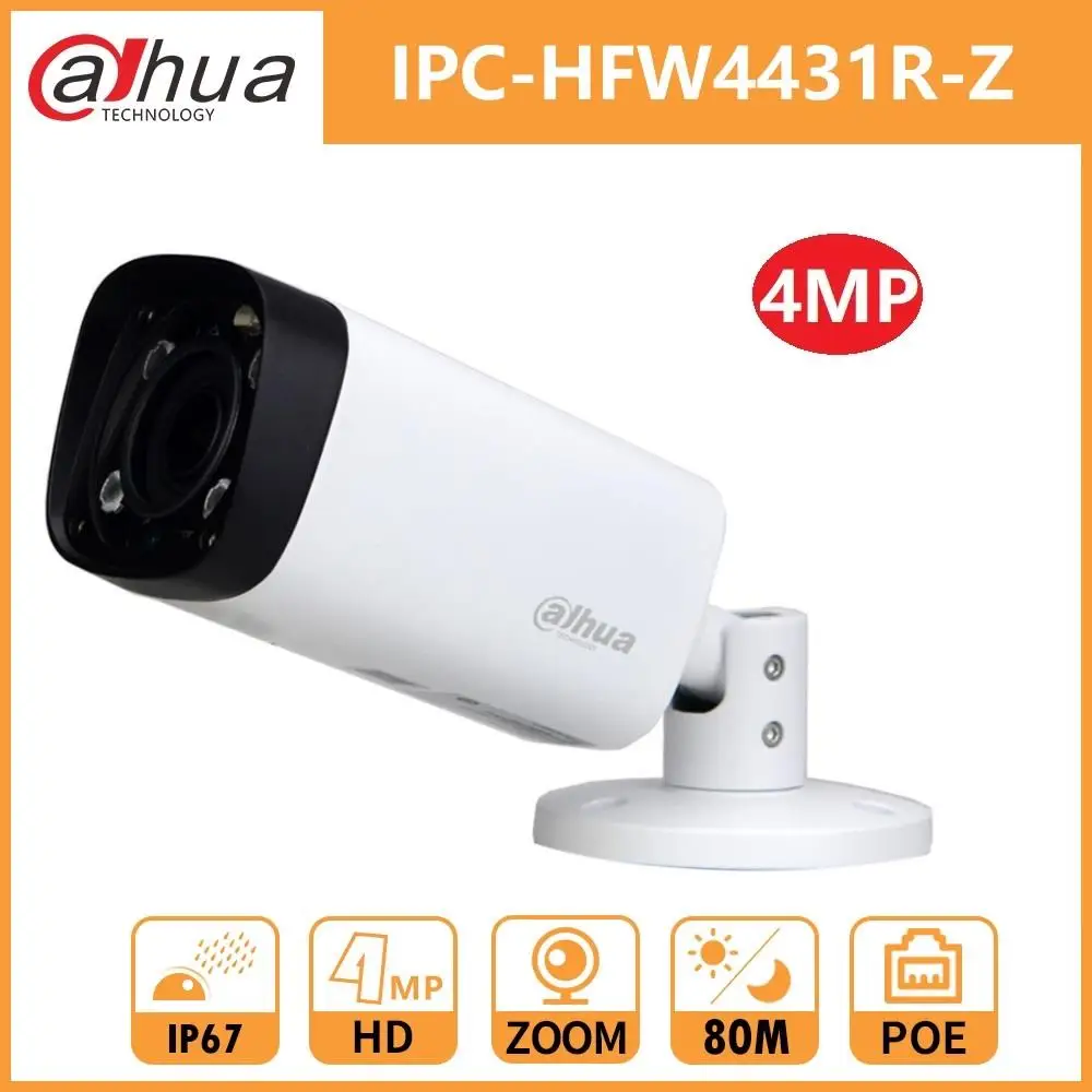 

Dahua 4MP Night Bullet IP Camera DH IPC-HFW4431R-Z Zoom 2.7-12mm Motorized VF Lens IR 80M PoE Security Network Camera WDR 3DNR