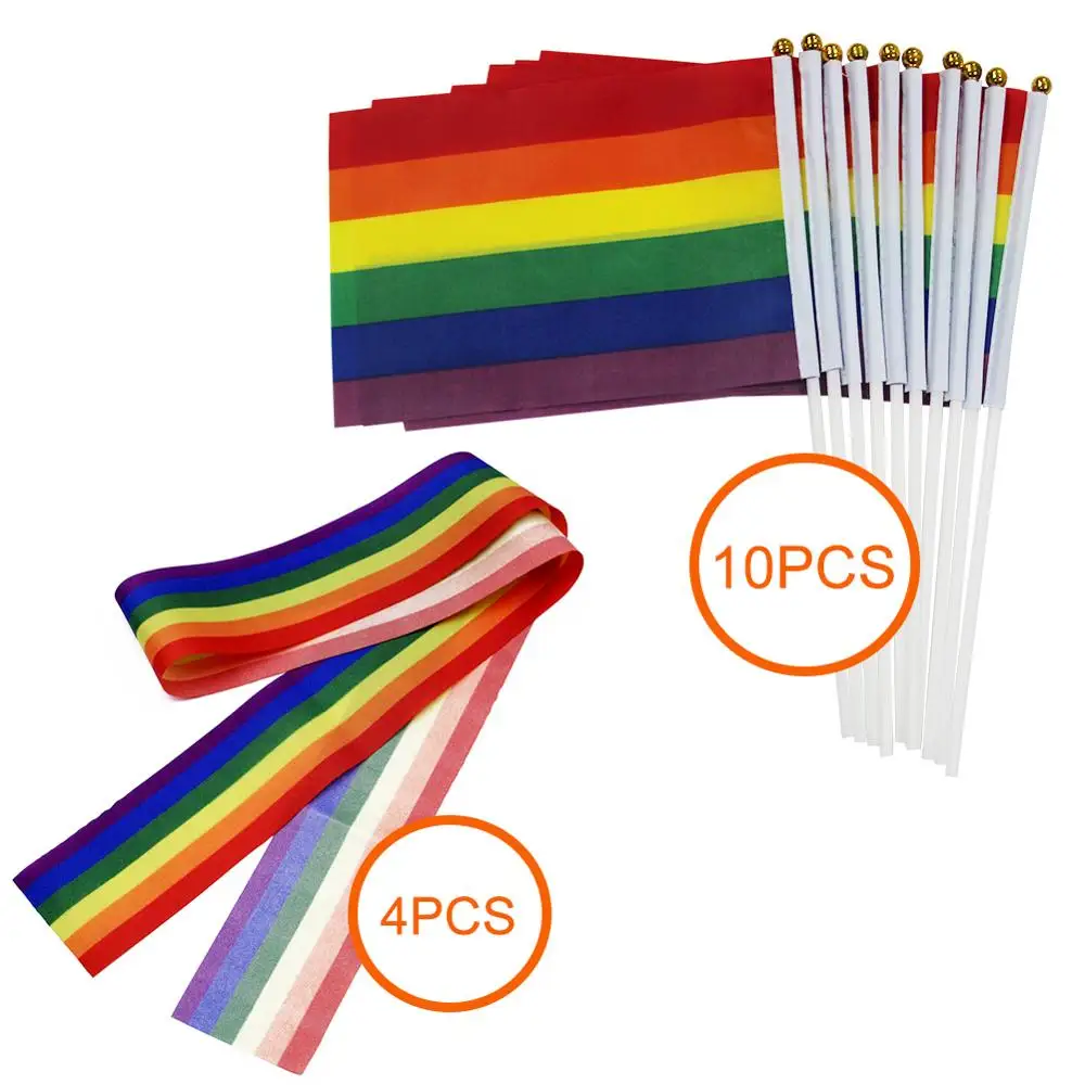 10 Pack Gay Pride Rainbow Flag Lesbian Peace LGBT Flag Banner +4 Pack Rainbow Ribbon
10 Pack Gay Pride Rainbow Flag Lesbian Peace LGBT Flag Banner +4 Pack Rainbow Ribbon