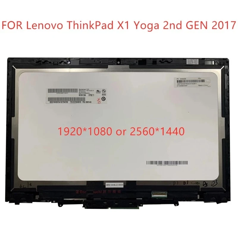 

Replacement For Lenovo ThinkPad X1 Yoga 2017 2nd Gen 14" Laptops LCD Touch Screen Digitizer Assembly 01LV978 01AY913 01AX897