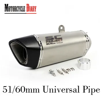 51mm 60mm Universal Motorcycle SC Exhaust Muffler Pipe Escape Moto Akrap DB Killer Bike for Msx Bws R3 S1000rr GSR R6 CBR ADV750
51mm 60mm Universal Motorcycle SC Exhaust Muffler Pipe Escape Moto Akrap DB Killer Bike for Msx Bws R3 S1000rr GSR R6 CBR ADV750