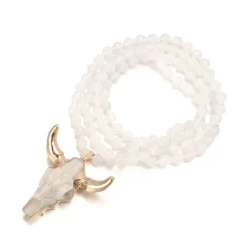 Natural Stone Agates Beads Bull Ox Head Pendant Necklace Choker Charms Handmade Long Necklaces for Women Men Exquisite Jewelry
Natural Stone Agates Beads Bull Ox Head Pendant Necklace Choker Charms Handmade Long Necklaces for Women Men Exquisite Jewelry