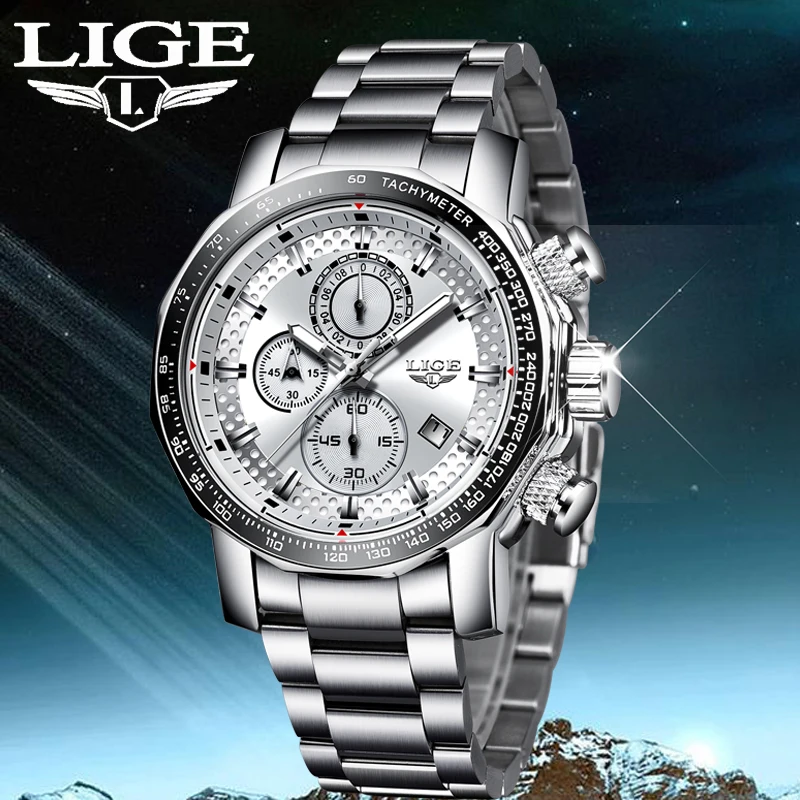 LIGE Fashion Men's Watches Top Brand Luxury Casual Sports Chronograph Men Watch Stainless Steel Date Clock Quartz Watch For Men
LIGE Fashion Men's Watches Top Brand Luxury Casual Sports Chronograph Men Watch Stainless Steel Date Clock Quartz Watch For Men