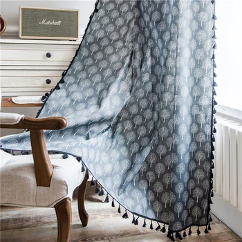 Curtains Window Treatments Tassel Cotton Linen Semi-shading Black Tropical Printed Striped Draperies New-design Home-textile
Curtains Window Treatments Tassel Cotton Linen Semi-shading Black Tropical Printed Striped Draperies New-design Home-textile