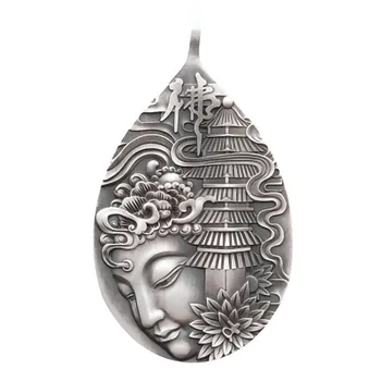 Silver S999 Guanyin Pagoda Pendant Sterling Silver Vintage Male Lotus Bergamot Enlightenment Patron Saint Necklace 
Silver S999 Guanyin Pagoda Pendant Sterling Silver Vintage Male Lotus Bergamot Enlightenment Patron Saint Necklace
