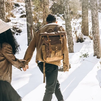 Men canvas bag travel rucksack canvas crazy horse laptop leather backpack
Men canvas bag travel rucksack canvas crazy horse laptop leather backpack