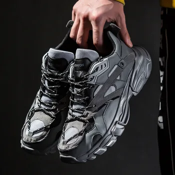 REETENE Fashion Casual Men Sneakers Mesh Leather Outdoor Men Shoes Lace-up Chunky Sneakers Brand Sport Shoes Men Zapatos Hombre 
REETENE Fashion Casual Men Sneakers Mesh Leather Outdoor Men Shoes Lace-up Chunky Sneakers Brand Sport Shoes Men Zapatos Hombre