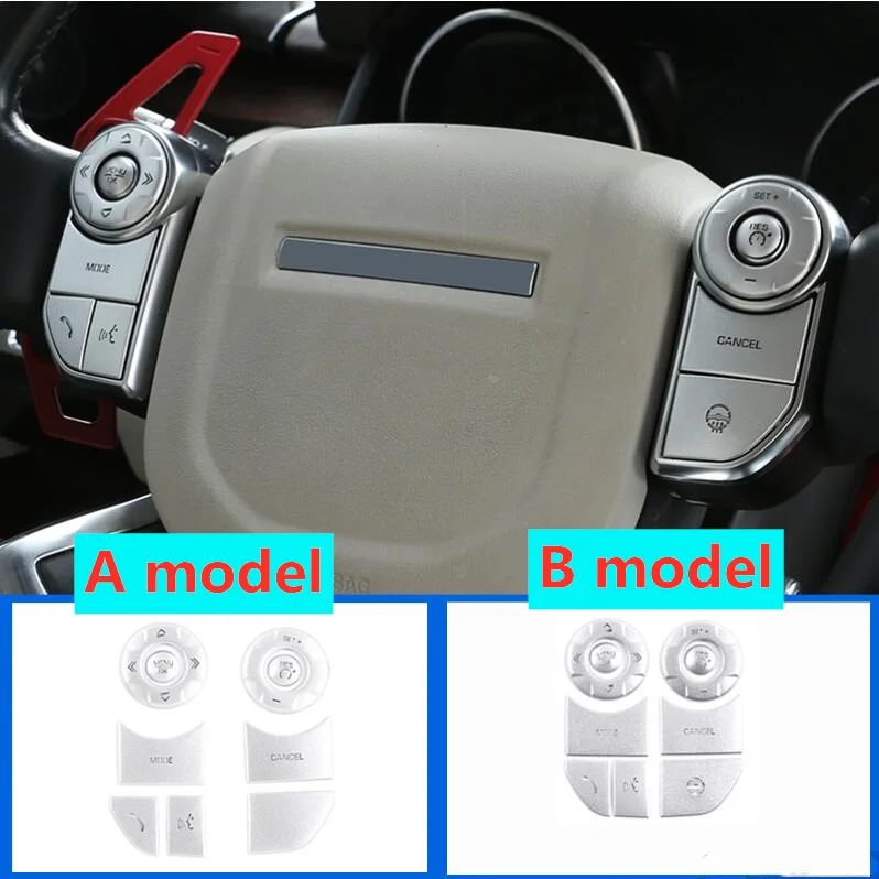 For Land Rover Range Rover Sport Vogue SE HSE Discovery 5 Car stickers steering wheel button trim MODE switch metal protection