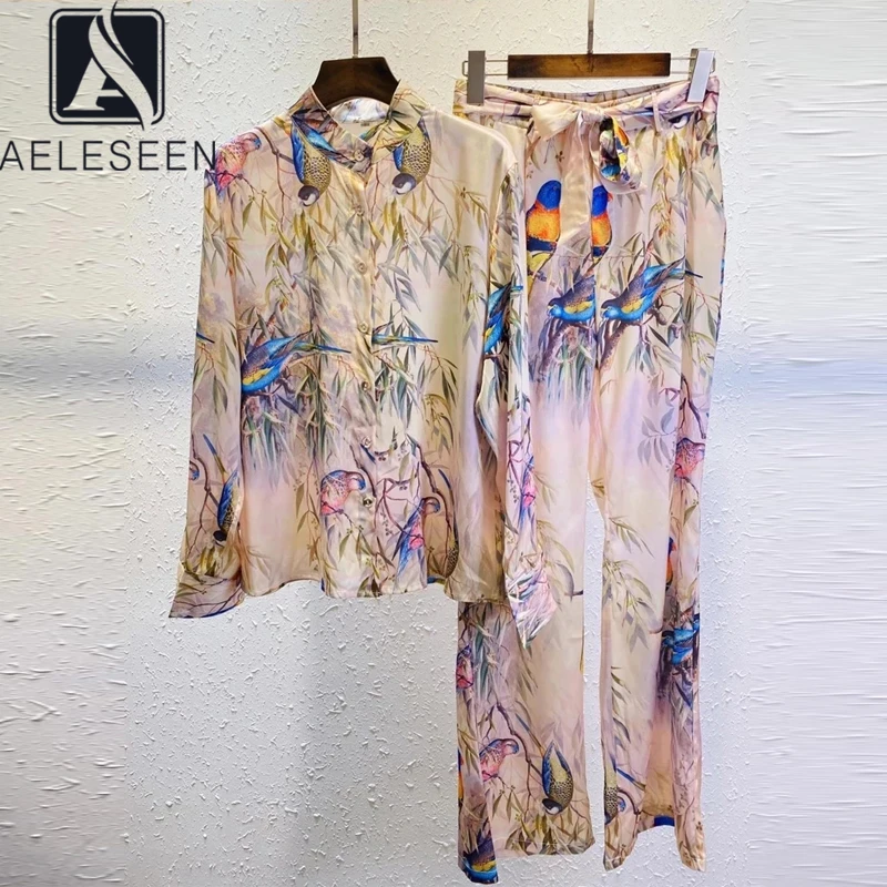 AELESEEN Runway Fashion Spring Autumn 2 pieces Sets Women Elegant Blouse+Casual Full-Lenght Pants Party Holiday Sets
AELESEEN Runway Fashion Spring Autumn 2 pieces Sets Women Elegant Blouse+Casual Full-Lenght Pants Party Holiday Sets