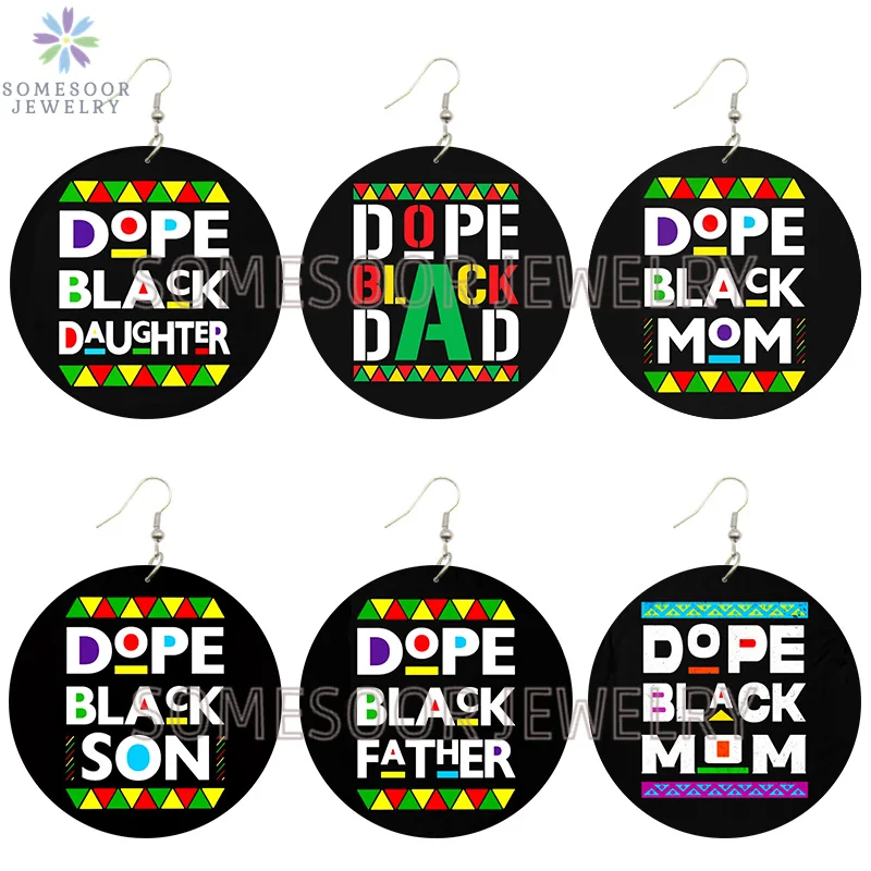 SOMESOOR Dope Smart Black Family Arts Printed Round Wooden Drop Earrings Powerful Sayings Loops Dangle Jewelry For Women Gifts
SOMESOOR Dope Smart Black Family Arts Printed Round Wooden Drop Earrings Powerful Sayings Loops Dangle Jewelry For Women Gifts
