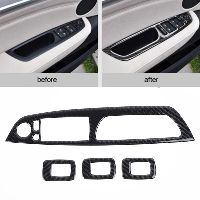 Carbon Fiber Door Window Switch cover For BMW X5 E70 X6 E71 Armrest button Trims