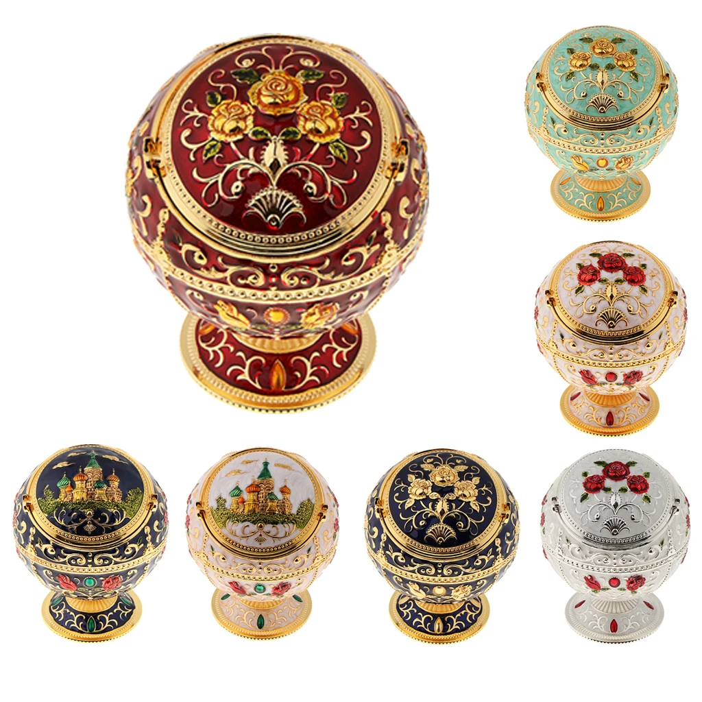 Zinc Alloy Jewelry Box With Lid Windproof Ashtray Vintage Flower Embossed Jewelry Jar Trinket Case Storage Zinc Alloy Jewelry Box With Lid Windproof Ashtray Vintage Flower Embossed Jewelry Jar Trinket Case Storage