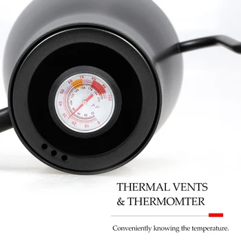 Hot 850ml Coffee Kettle Wooden Bracket Hand Punch Pot Coffee Pots with Thermometer Lid Drip Gooseneck Spout Long Mouth Teapot
Hot 850ml Coffee Kettle Wooden Bracket Hand Punch Pot Coffee Pots with Thermometer Lid Drip Gooseneck Spout Long Mouth Teapot