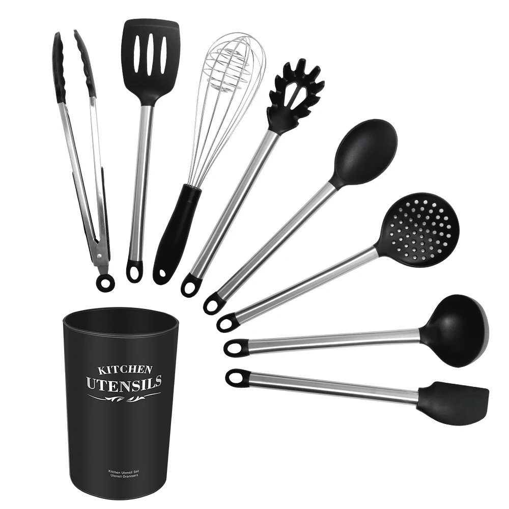 9pcs Silicone Kitchen Cooking Utensils Stainless Steel Handle Kitchenware Set Baking Tools Shovel Cookware Kit with Storage Box
9pcs Silicone Kitchen Cooking Utensils Stainless Steel Handle Kitchenware Set Baking Tools Shovel Cookware Kit with Storage Box