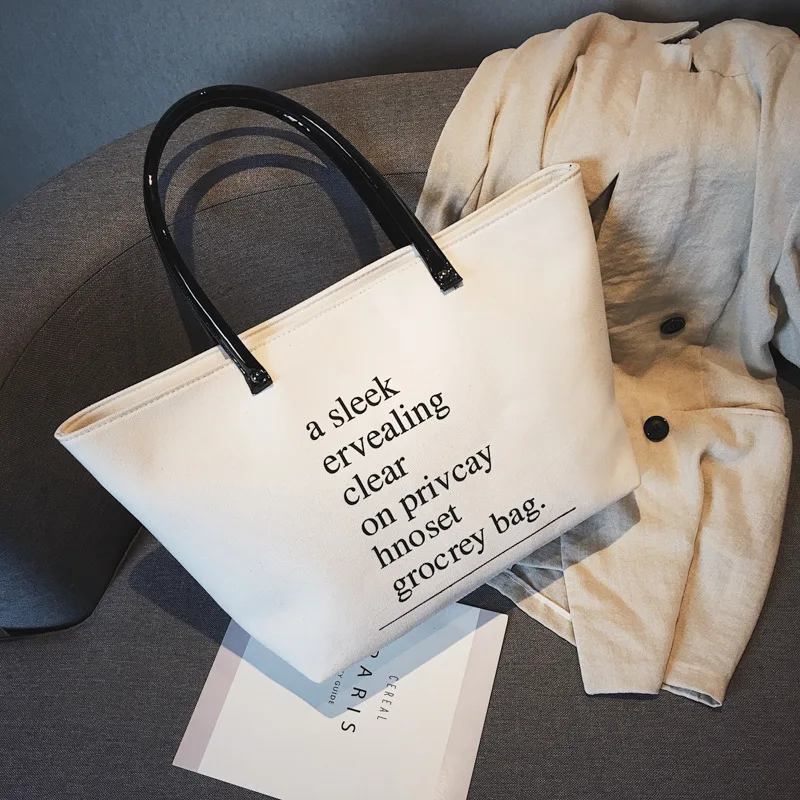 Cross-border foreign trade Korean version of large capacity sanded canvas shopping bag letter fashion single shoulder slant
Cross-border foreign trade Korean version of large capacity sanded canvas shopping bag letter fashion single shoulder slant
