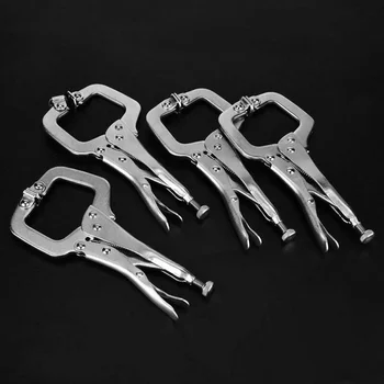 4pcs 6inch C Clamp Weld Clip Woodwork Fix Pliers Pincer Tong Steel Hand Tool Tenon Locator Grip Vise Lock Jaw Swivel Pad Pliers
4pcs 6inch C Clamp Weld Clip Woodwork Fix Pliers Pincer Tong Steel Hand Tool Tenon Locator Grip Vise Lock Jaw Swivel Pad Pliers
