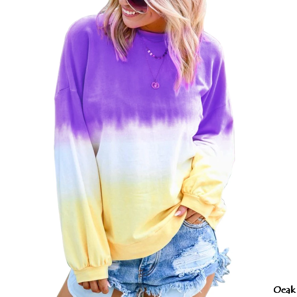 Women's Autumn And Winter Pullover Round Neck Rainbow Gradient Tops Print Long Sleeve Sweatershirt 2019
Women's Autumn And Winter Pullover Round Neck Rainbow Gradient Tops Print Long Sleeve Sweatershirt 2019