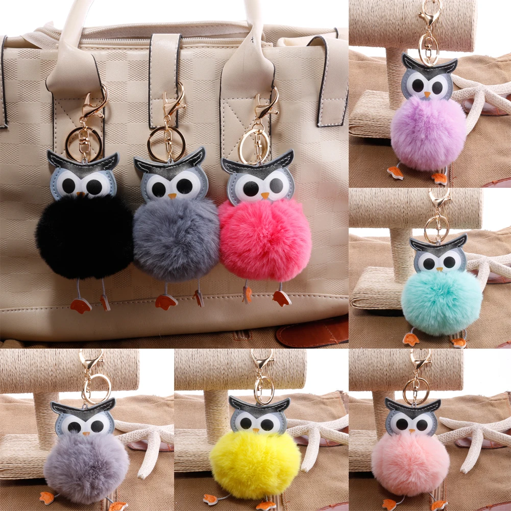 Cute Pompom Owl Keychain Pom Pom Key Chain Rabbit Fur Ball Pompon Porte Clef Fluffy Leather Key Ring Accessories Jewelry
Cute Pompom Owl Keychain Pom Pom Key Chain Rabbit Fur Ball Pompon Porte Clef Fluffy Leather Key Ring Accessories Jewelry