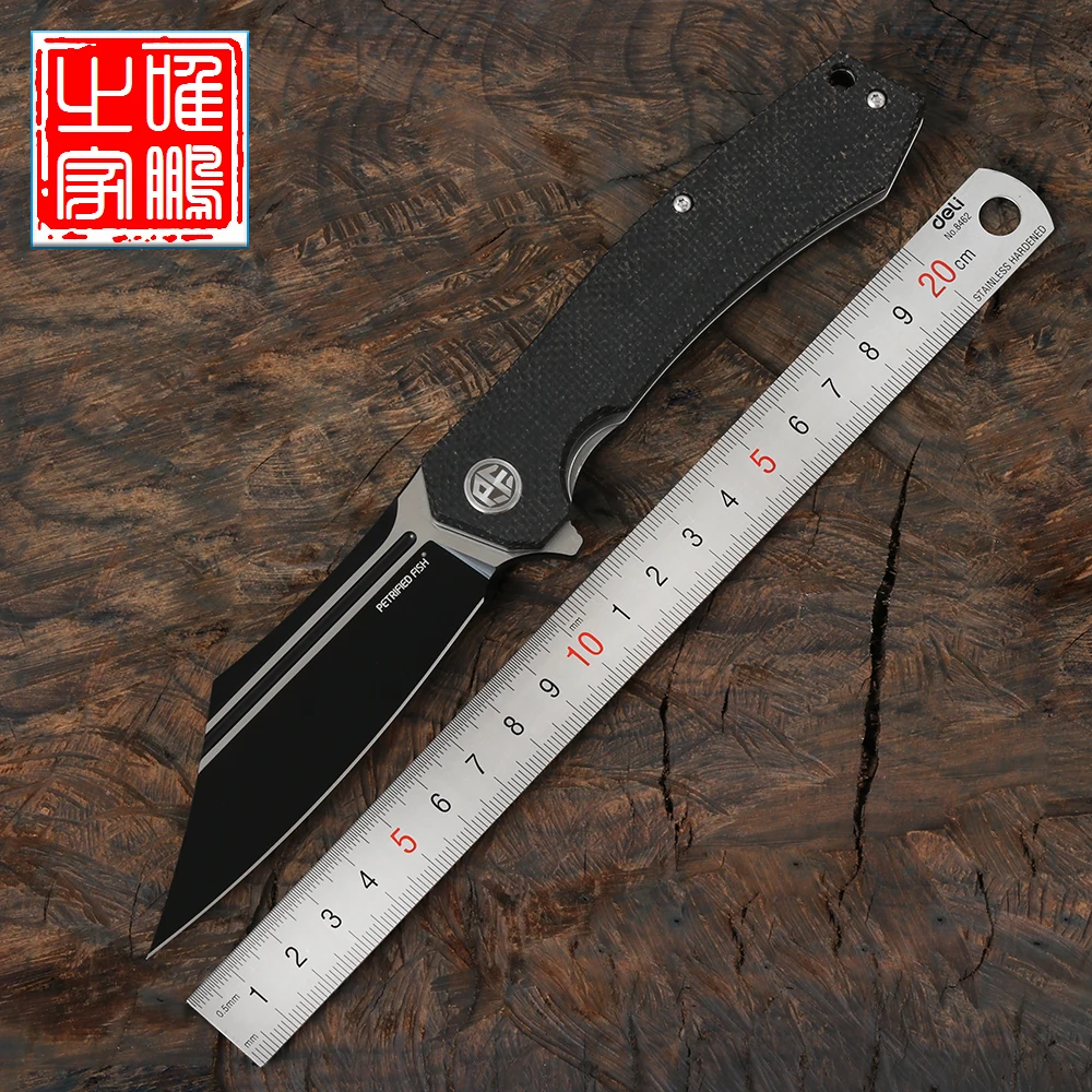 

Original Petrified Fish PF939 Camping Survive Folding Knife D2 Steel Flax Board G10 Handle Bearing Outdoor Hunting Fishing EDC