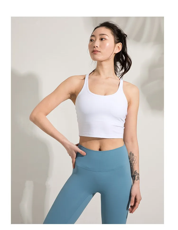 CretKoav 2020 New Sports Vest Women Elastic Tight Sleeveless Running Vest Sexy Crop Top Workout Quick-Dry Yoga Shirts With Pads CretKoav 2020 New Sports Vest Women Elastic Tight Sleeveless Running Vest Sexy Crop Top Workout Quick-Dry Yoga Shirts With Pads