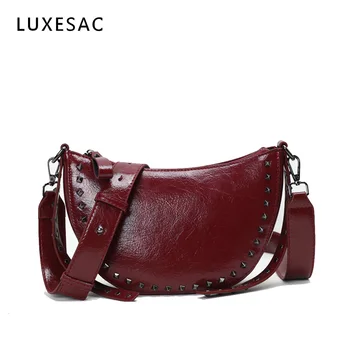 Fashion Rivet Soft Leather Crossbody Bags for Women with Wide Shoulder Strap Sac a Main Retro Solid Color Women's Shoulder Bag
Fashion Rivet Soft Leather Crossbody Bags for Women with Wide Shoulder Strap Sac a Main Retro Solid Color Women's Shoulder Bag