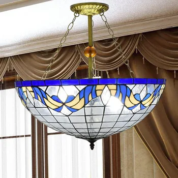 Suspended Luminaire E27 110-240v Chain Pendant Lights Stained Glass Mediterranean for Home Blue Parlor Dining Bed Room 22 Inches
Suspended Luminaire E27 110-240v Chain Pendant Lights Stained Glass Mediterranean for Home Blue Parlor Dining Bed Room 22 Inches