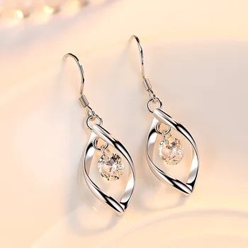 925 Sterling Silver Crystal Geometric Stud Earrings For Women Kids Wedding Female pendientes eh576
925 Sterling Silver Crystal Geometric Stud Earrings For Women Kids Wedding Female pendientes eh576