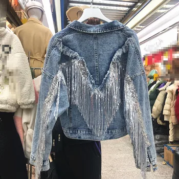 Jeans Jacket Woman Fringed Sequined Denim Jacket 2020 Spring Retro BF Loose Short Jeans Jacket Top Chaqueta Chaquetas Jackets
Jeans Jacket Woman Fringed Sequined Denim Jacket 2020 Spring Retro BF Loose Short Jeans Jacket Top Chaqueta Chaquetas Jackets